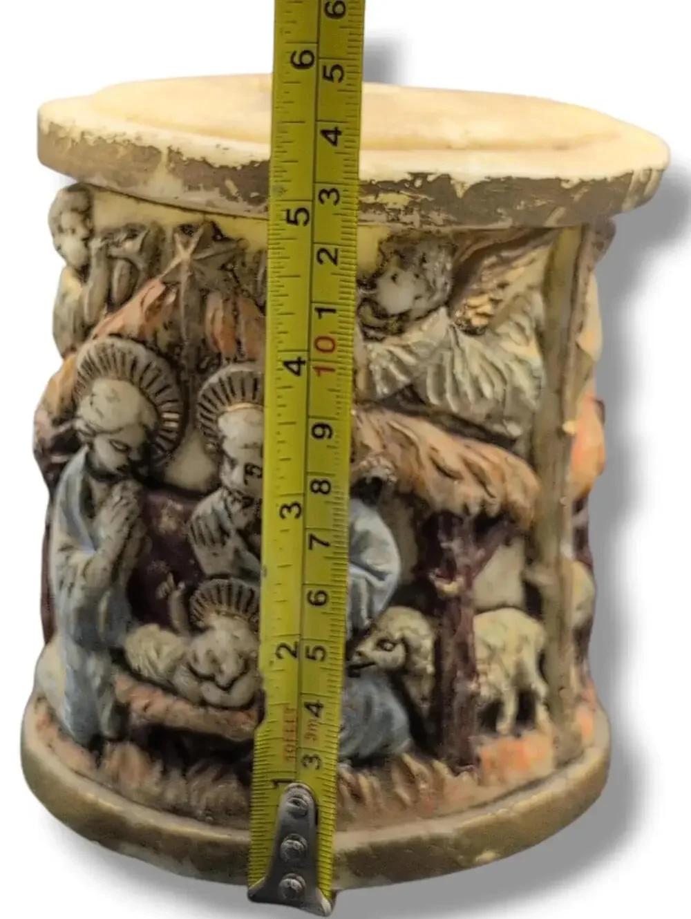 Lenox Candles Nativity Scene Pillar Candle‎ Single Wick Beige Japan Christmas 5